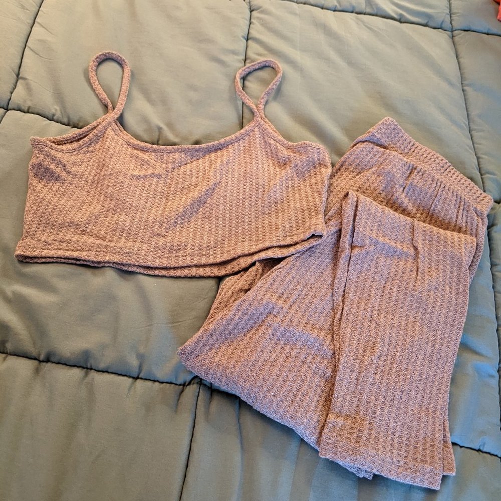 LAST CHANCE SALE waffle knit lounge two piece set